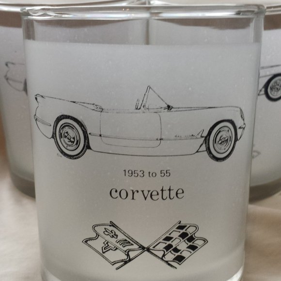 CORVETTE FROSTED GLASS TUMBLERS - Picture 3 of 10
